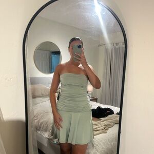 Aritzia Strapless Mint Dress